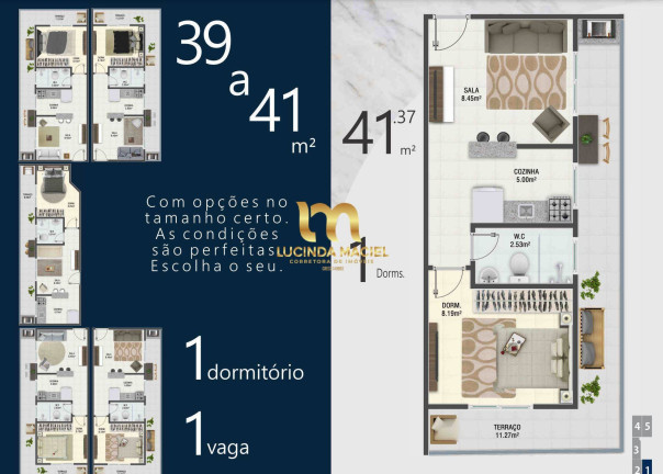 Imagem Apartamento com 1 Quarto à Venda, 38 m² em Boqueirão - Praia Grande