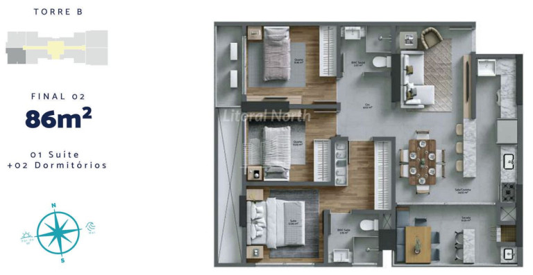 Imagem Apartamento com 3 Quartos à Venda, 86 m² em Praia Brava - Itajaí