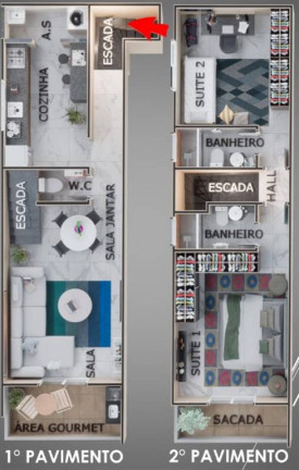 Imagem Sobrado com 2 Quartos à Venda, 61 m² em Guilhermina - Praia Grande Imagem Sobrado com 2 Quartos à Venda, 61 m² em Guilhermina - Praia Grande