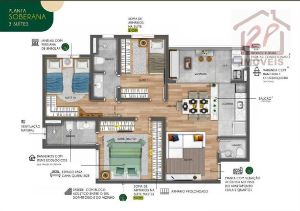Imagem Apartamento com 3 Quartos à Venda, 75 m² em Parque Industrial - São José Dos Campos