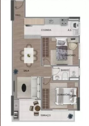 Apartamento com 2 Quartos à Venda, 58 m² em Aviação - Praia Grande
