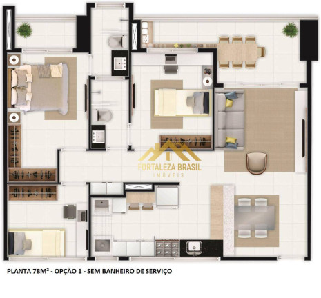 Imagem Imóvel com 3 Quartos à Venda, 78 m² em Parquelândia - Fortaleza Imagem Imóvel com 3 Quartos à Venda, 78 m² em Parquelândia - Fortaleza