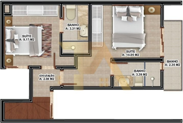 Imagem Imóvel com 2 Quartos à Venda,  em Panorâmico - Garopaba