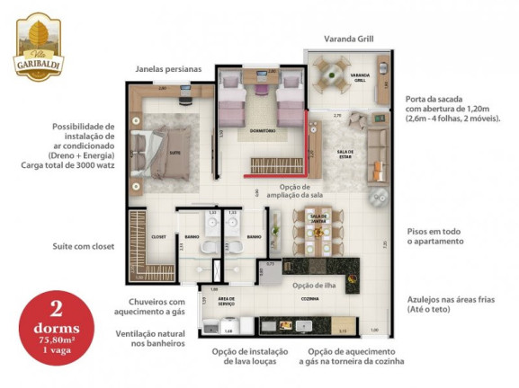 Imagem Apartamento com 2 Quartos à Venda, 76 m² em Capela - Vinhedo