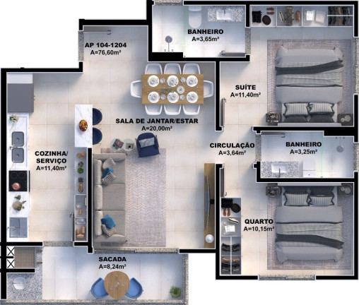 Imagem Apartamento com 2 Quartos à Venda, 76 m² em Pedra Branca - Palhoça Imagem Apartamento com 2 Quartos à Venda, 76 m² em Pedra Branca - Palhoça