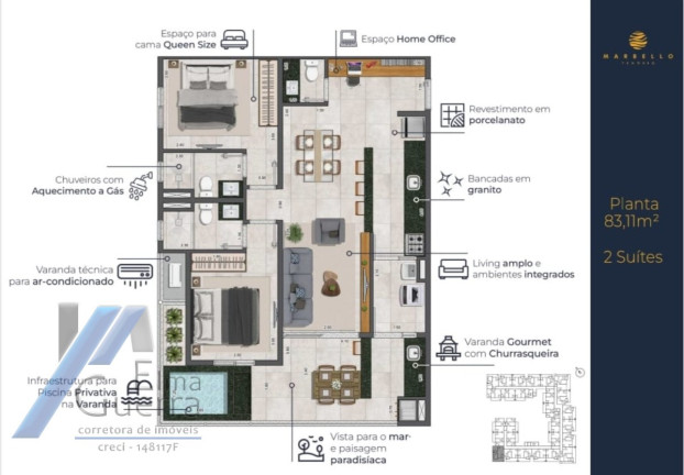 Imagem Apartamento com 2 Quartos à Venda, 70 m² em Praia Grande - Ubatuba