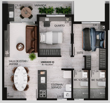 Imagem Apartamento com 2 Quartos à Venda, 60 m² em Aeroclube - João Pessoa
