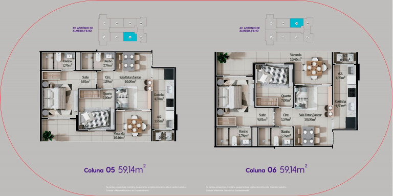 Imagem Apartamento com 2 Quartos à Venda, 54 m² em Itaparica - Vila Velha Imagem Apartamento com 2 Quartos à Venda, 54 m² em Itaparica - Vila Velha