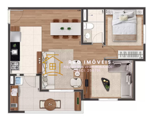 Imagem Apartamento com 2 Quartos à Venda, 53 m² em Aldeia - Barueri
