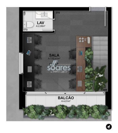 Imagem Sala Comercial à Venda, 52 m² em São Gonçalo - Pelotas