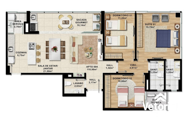 Imagem Apartamento com 3 Quartos à Venda, 101 m² em Renato Gonçalves - Barreiras