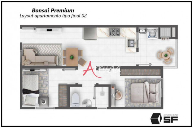 Imagem Apartamento com 2 Quartos à Venda, 47 m² em Centro - Cascavel
