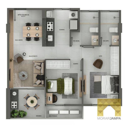 Imagem Apartamento com 3 Quartos à Venda, 85 m² em Jardim Cidade Universitária - João Pessoa Imagem Apartamento com 3 Quartos à Venda, 85 m² em Jardim Cidade Universitária - João Pessoa