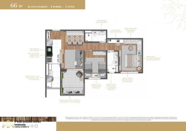 Apartamento com 2 Quartos à Venda, 66 m² em Santo Amaro - São Paulo