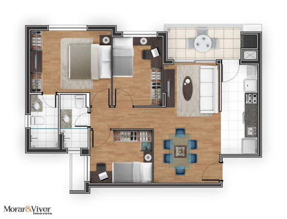 Imagem Apartamento com 3 Quartos à Venda, 78 m² em Cristo Rei - Curitiba