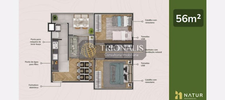 Imagem Apartamento com 2 Quartos à Venda, 56 m² em Jardim Brogotá - Atibaia