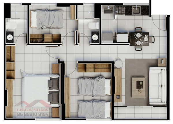Imagem Apartamento com 1 Quarto à Venda, 55 m² em Primavera - Teresina