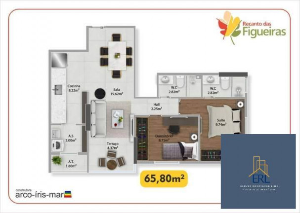Imagem Apartamento com 2 Quartos à Venda, 65 m² em Guilhermina - Praia Grande