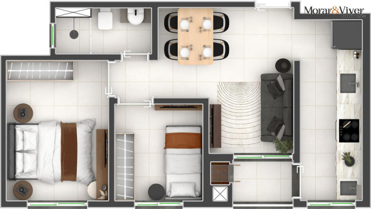 Imagem Apartamento com 2 Quartos à Venda, 54 m² em Vargem Grande - Pinhais