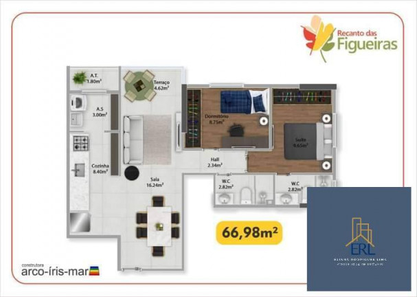 Imagem Apartamento com 2 Quartos à Venda, 65 m² em Guilhermina - Praia Grande