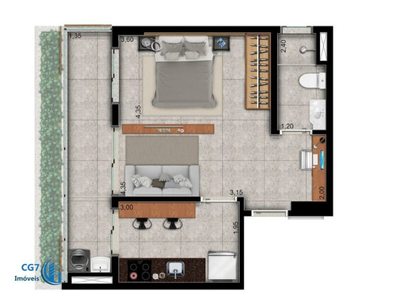 Apartamento com 1 Quarto à Venda, 46 m² em Empresarial 18 Do Forte - Barueri