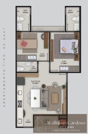 Imagem Apartamento com 2 Quartos à Venda, 65 m² em Centro - Camboriú