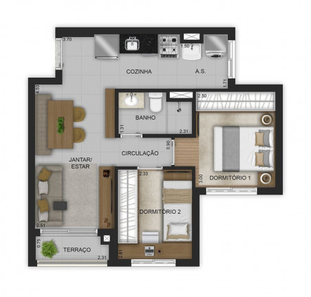 Imagem Imóvel com 2 Quartos à Venda, 48 m² em Vila Prudente - São Paulo