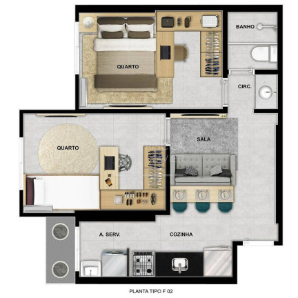Imagem Apartamento com 2 Quartos à Venda, 42 m² em Praia Das Gaivotas - Vila Velha Imagem Apartamento com 2 Quartos à Venda, 42 m² em Praia Das Gaivotas - Vila Velha
