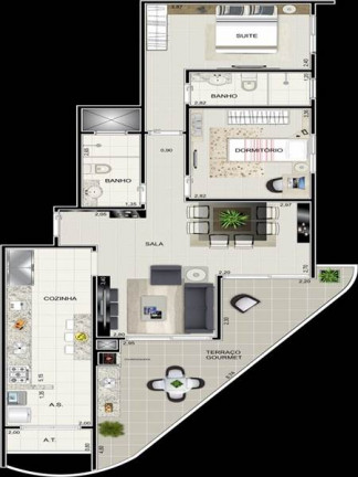 Imagem Apartamento com 2 Quartos à Venda, 93 m² em Caicara - Praia Grande