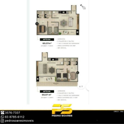 Imagem Apartamento com 2 Quartos à Venda, 65 m² em Brisamar - João Pessoa
