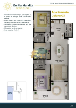 Imagem Imóvel com 2 Quartos à Venda, 71 m² em Castelhanos - Anchieta