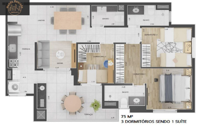 Imagem Apartamento com 3 Quartos à Venda, 74 m² em Campestre - Santo André