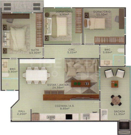 Imagem Apartamento com 2 Quartos à Venda, 128 m² em Gravatá - Navegantes Imagem Apartamento com 2 Quartos à Venda, 128 m² em Gravatá - Navegantes