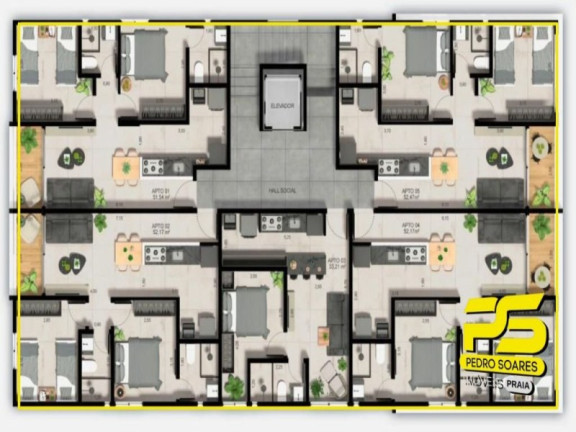 Imagem Apartamento com 1 Quarto à Venda, 52 m² em Bancários - João Pessoa