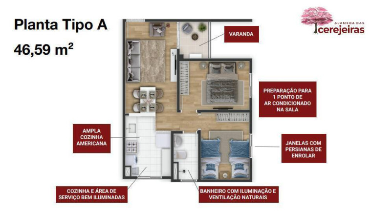 Imagem Apartamento com 2 Quartos à Venda, 60 m² em Campinas