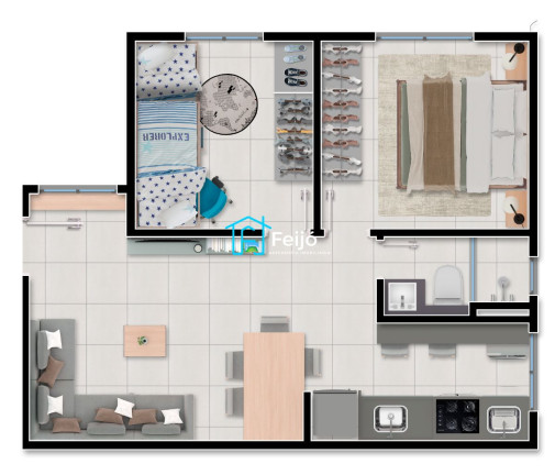 Imagem Apartamento com 2 Quartos à Venda, 33 m² em Lomba Do Pinheiro - Porto Alegre