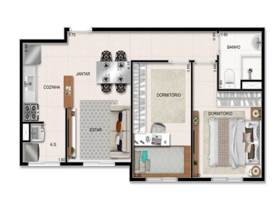 Imagem Imóvel com 2 Quartos à Venda, 43 m² em Cooperativa - São Bernardo Do Campo Imagem Imóvel com 2 Quartos à Venda, 43 m² em Cooperativa - São Bernardo Do Campo