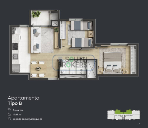 Imagem Apartamento com 3 Quartos à Venda, 47 m² em Hauer - Curitiba