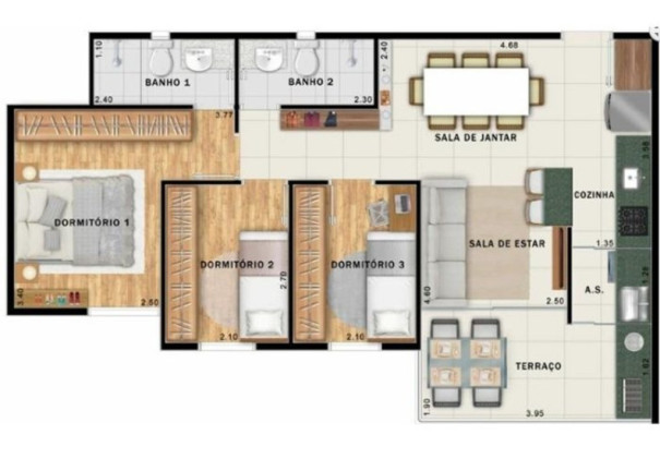 Imagem Apartamento com 3 Quartos à Venda, 64 m² em Vila Assunção - Santo André