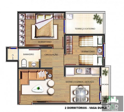 Imagem Apartamento com 2 Quartos à Venda, 55 m² em Caxias Do Sul