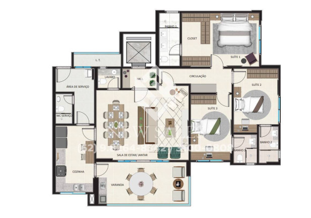 Imagem Apartamento com 3 Quartos à Venda, 154 m² em Setor Bueno - Goiânia Imagem Apartamento com 3 Quartos à Venda, 154 m² em Setor Bueno - Goiânia