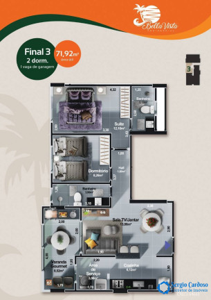 Apartamento com 2 Quartos à Venda, 72 m² em Centro - Itanhaém