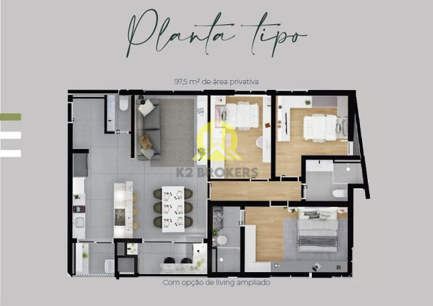 Imagem Apartamento com 3 Quartos à Venda, 99 m² em Estância Pinhais - Pinhais