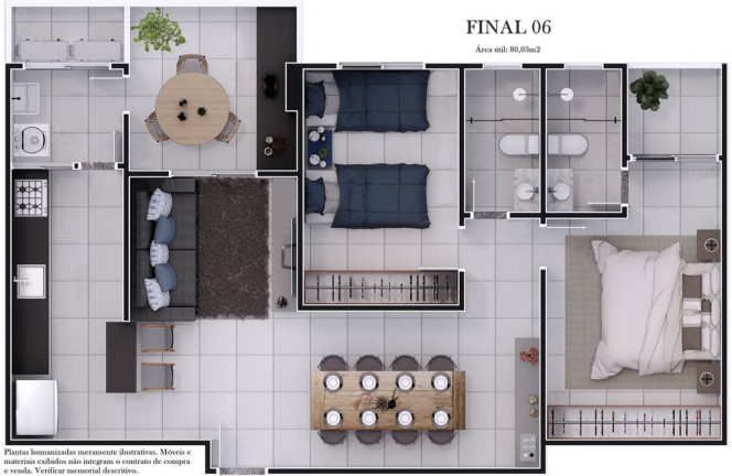 Imagem Apartamento com 2 Quartos à Venda, 81 m² em Aviação - Praia Grande