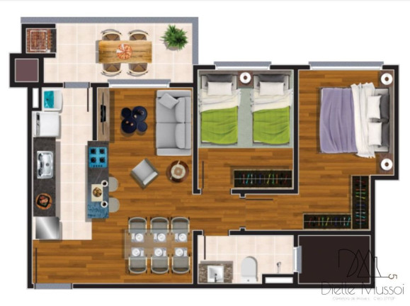 Imagem Apartamento com 2 Quartos à Venda, 53 m²