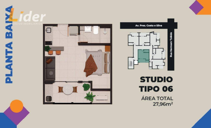 Imagem Studio à Venda, 27 m² em São Pedro - Juiz De Fora Imagem Studio à Venda, 27 m² em São Pedro - Juiz De Fora