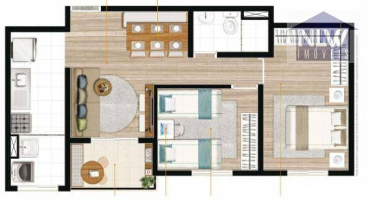 Apartamento com 2 Quartos à Venda, 49 m² em Campo Limpo - São Paulo