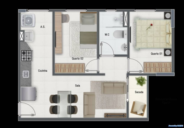 Imagem Apartamento com 2 Quartos à Venda, 50 m² em Vila Maria Leonor - Diadema