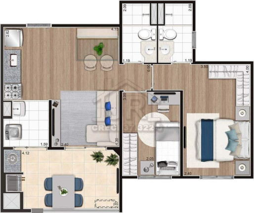 Imagem Apartamento com 3 Quartos à Venda, 67 m² em Campestre - Santo André