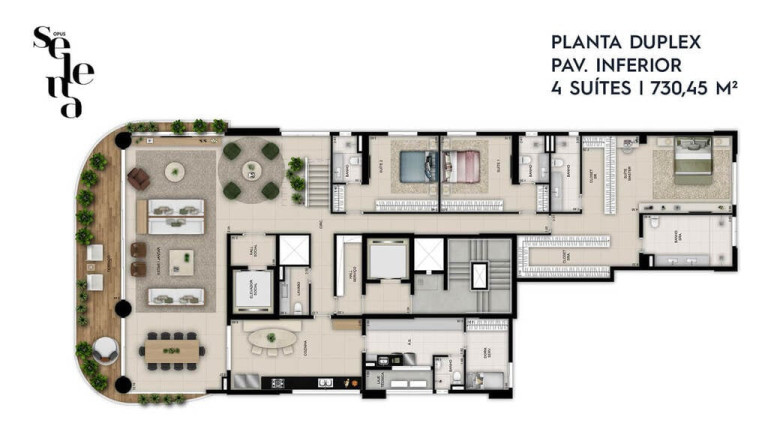 Imagem Apartamento com 4 Quartos à Venda, 382 m² em Setor Oeste - Goiânia